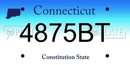 4875BT Connecticut License Plate