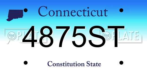 4875ST Connecticut License Plate