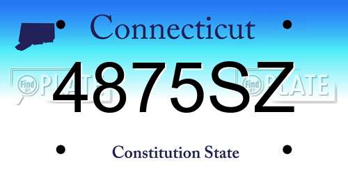 4875SZ Connecticut License Plate