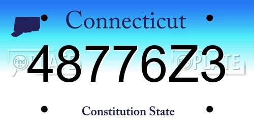 48776Z3 Connecticut License Plate
