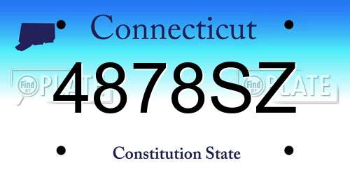 4878SZ Connecticut License Plate