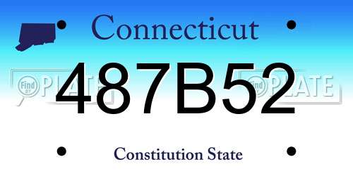 487B52 Connecticut License Plate