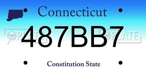 487BB7 Connecticut License Plate