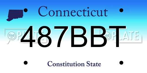 487BBT Connecticut License Plate