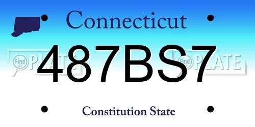 487BS7 Connecticut License Plate