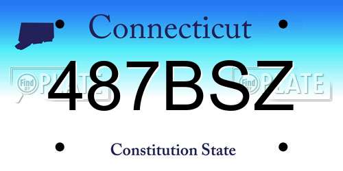 487BSZ Connecticut License Plate
