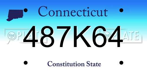487K64 Connecticut License Plate