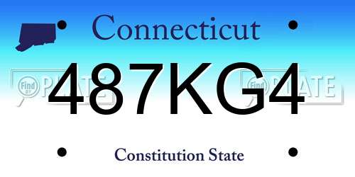 487KG4 Connecticut License Plate