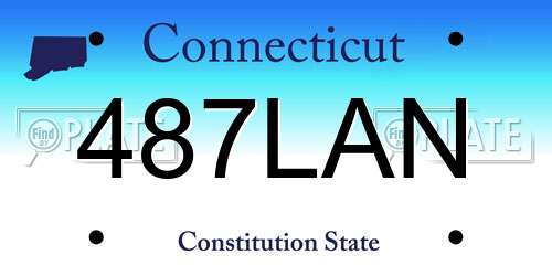 487LAN Connecticut License Plate