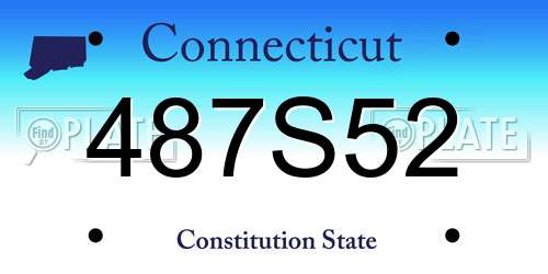 487S52 Connecticut License Plate