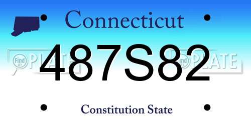 487S82 Connecticut License Plate