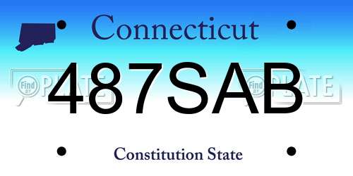 487SAB Connecticut License Plate