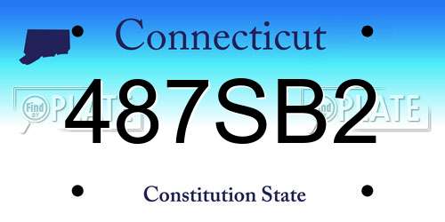 487SB2 Connecticut License Plate