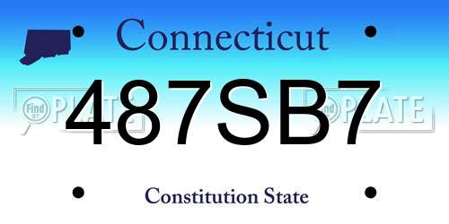 487SB7 Connecticut License Plate