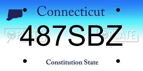 487SBZ Connecticut License Plate