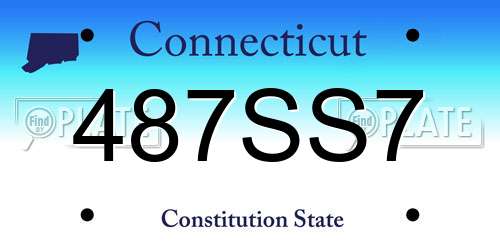 487SS7 Connecticut License Plate