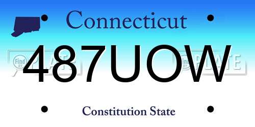 487UOW Connecticut License Plate