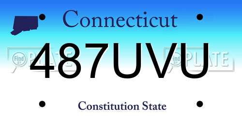 487UVU Connecticut License Plate