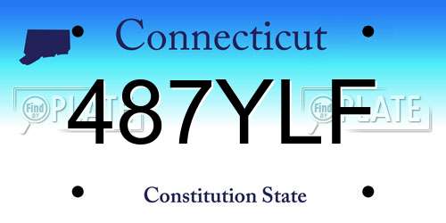 487YLF Connecticut License Plate