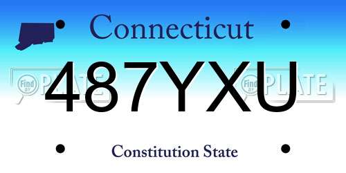487YXU Connecticut License Plate