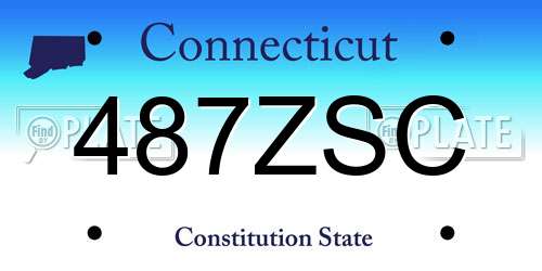 487ZSC Connecticut License Plate