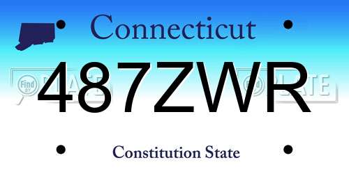 487ZWR Connecticut License Plate