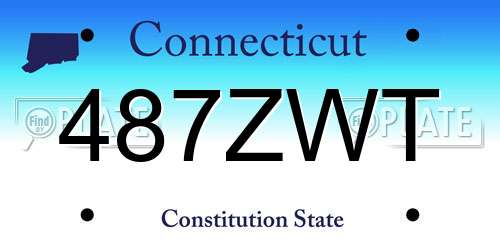 487ZWT Connecticut License Plate