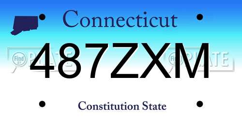 487ZXM Connecticut License Plate