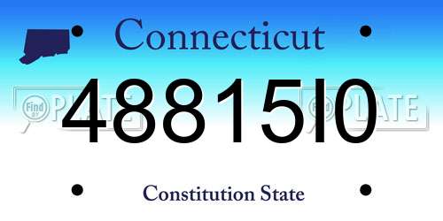 48815I0 Connecticut License Plate