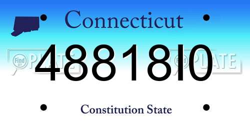 48818I0 Connecticut License Plate