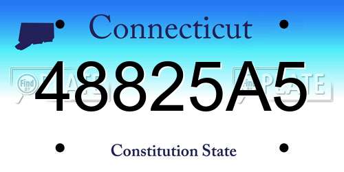 48825A5 Connecticut License Plate