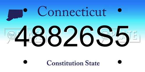 48826S5 Connecticut License Plate