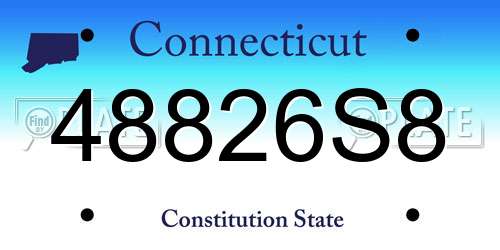 48826S8 Connecticut License Plate