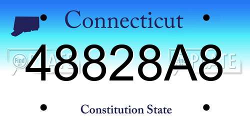 48828A8 Connecticut License Plate