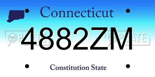 4882ZM Connecticut License Plate