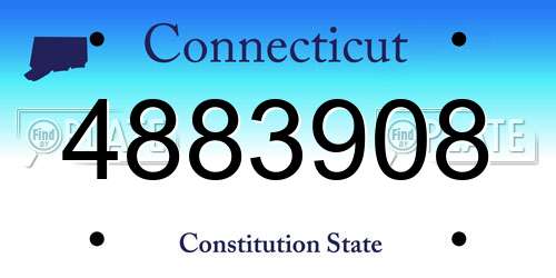 4883908 Connecticut License Plate