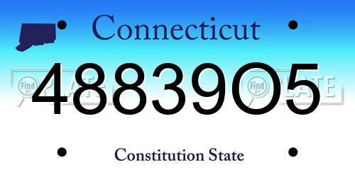48839O5 Connecticut License Plate