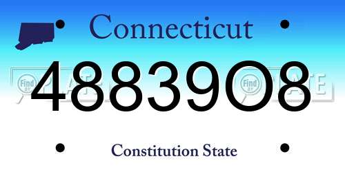 48839O8 Connecticut License Plate