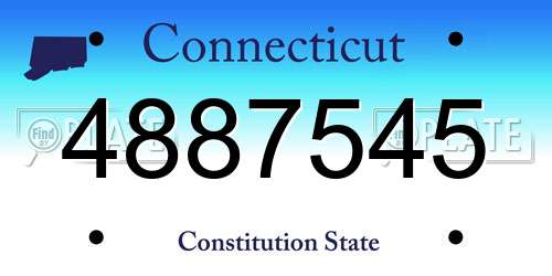 4887545 Connecticut License Plate