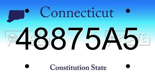 48875A5 Connecticut License Plate