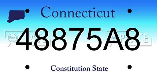 48875A8 Connecticut License Plate
