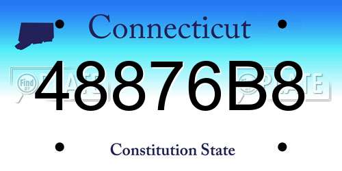 48876B8 Connecticut License Plate