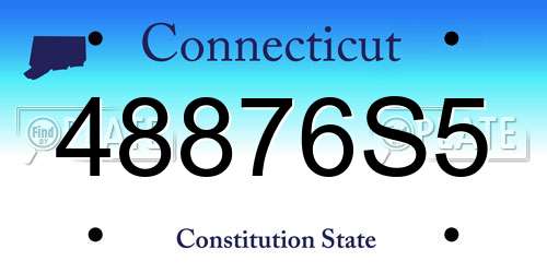 48876S5 Connecticut License Plate