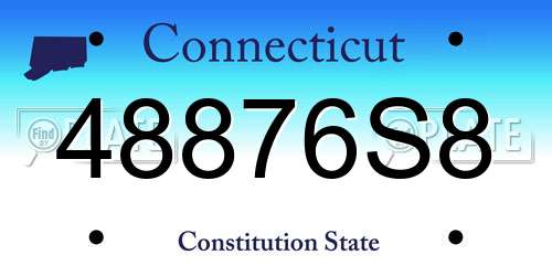 48876S8 Connecticut License Plate