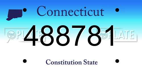 488781 Connecticut License Plate