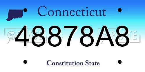 48878A8 Connecticut License Plate