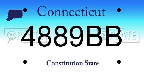 4889BB Connecticut License Plate