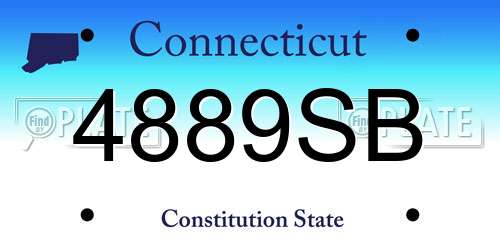 4889SB Connecticut License Plate
