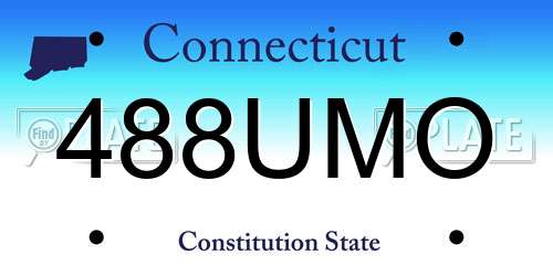488UMO Connecticut License Plate