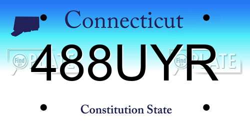 488UYR Connecticut License Plate